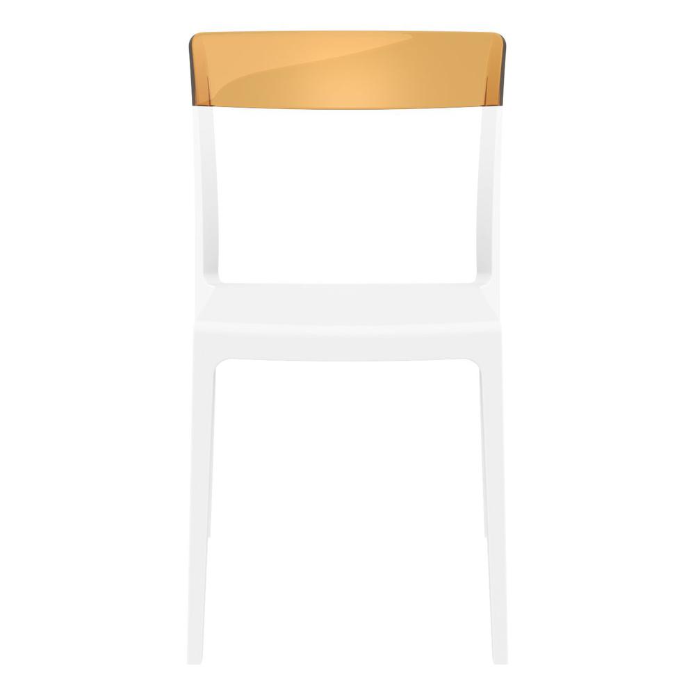 Flash Dining Chair White Transparent Amber, Set of 2