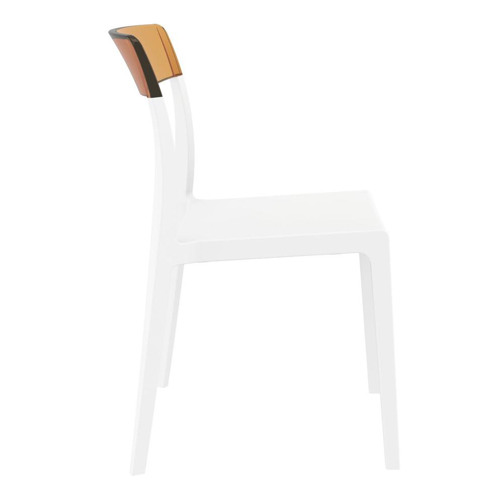 Flash Dining Chair White Transparent Amber, Set of 2