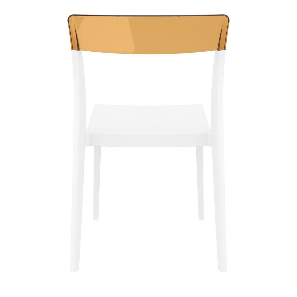 Flash Dining Chair White Transparent Amber, Set of 2