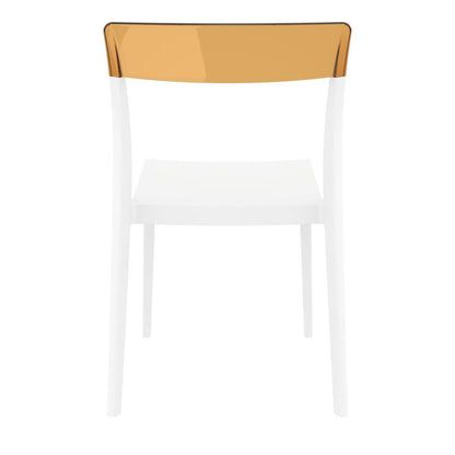 Flash Dining Chair White Transparent Amber, Set of 2