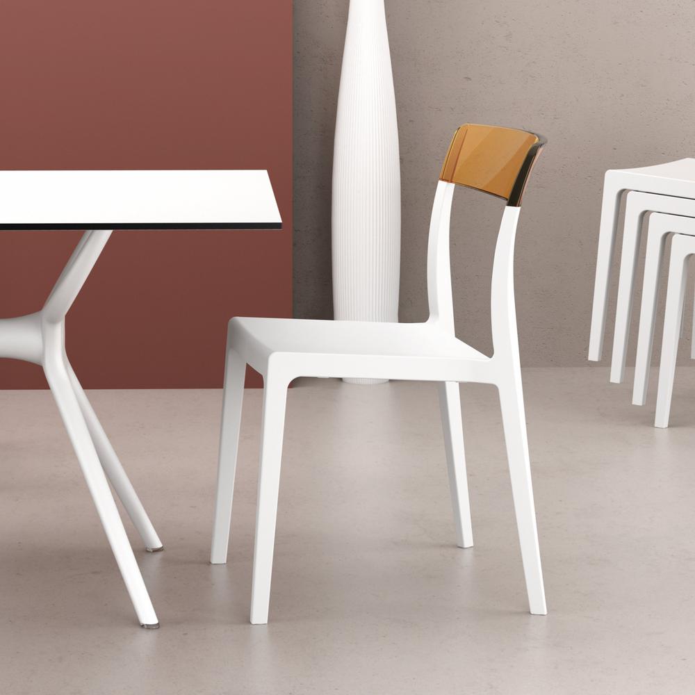 Flash Dining Chair White Transparent Amber, Set of 2