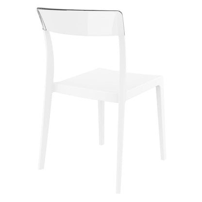 Flash Dining Chair White Transparent Clear, Set of 2