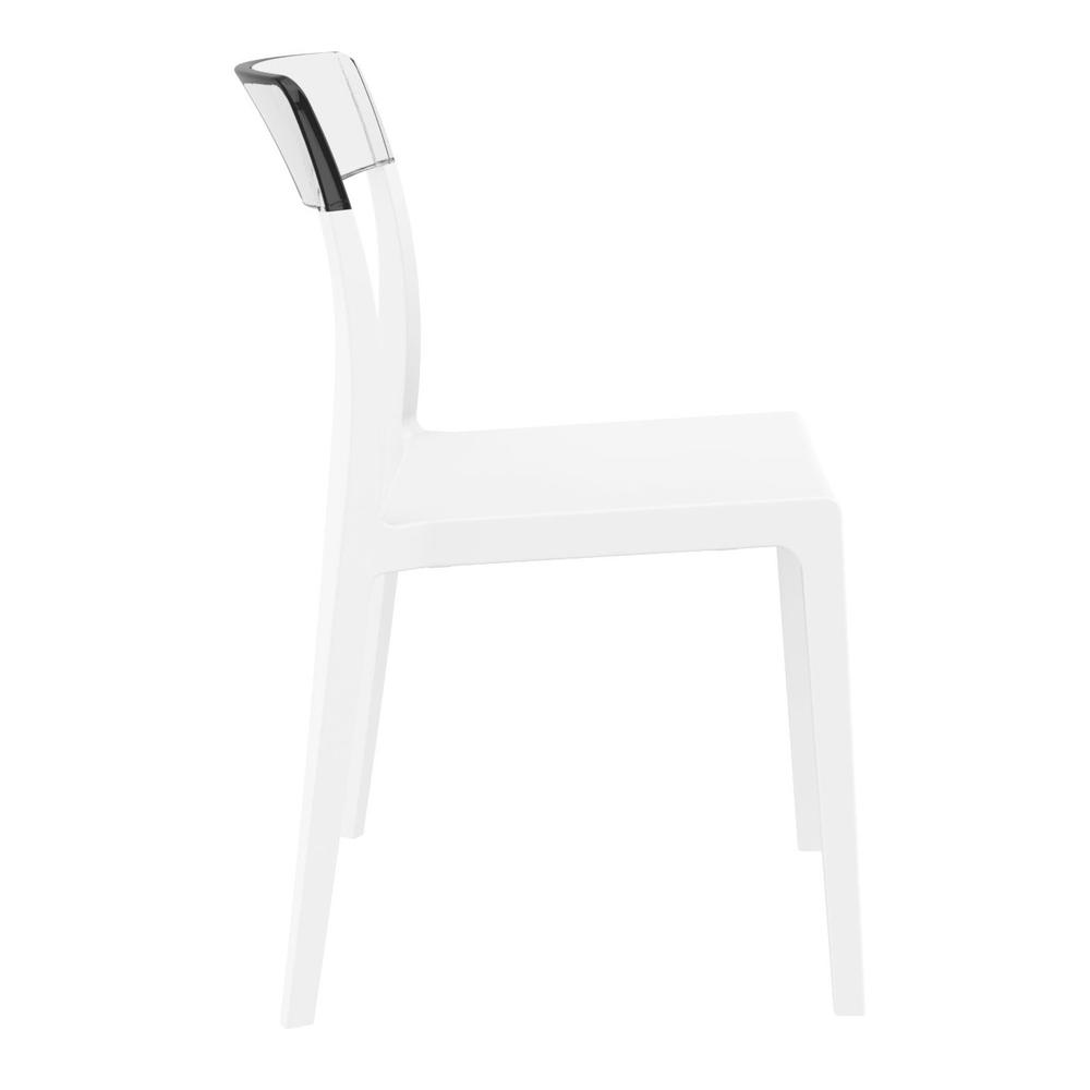 Flash Dining Chair White Transparent Clear, Set of 2