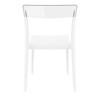 Flash Dining Chair White Transparent Clear, Set of 2