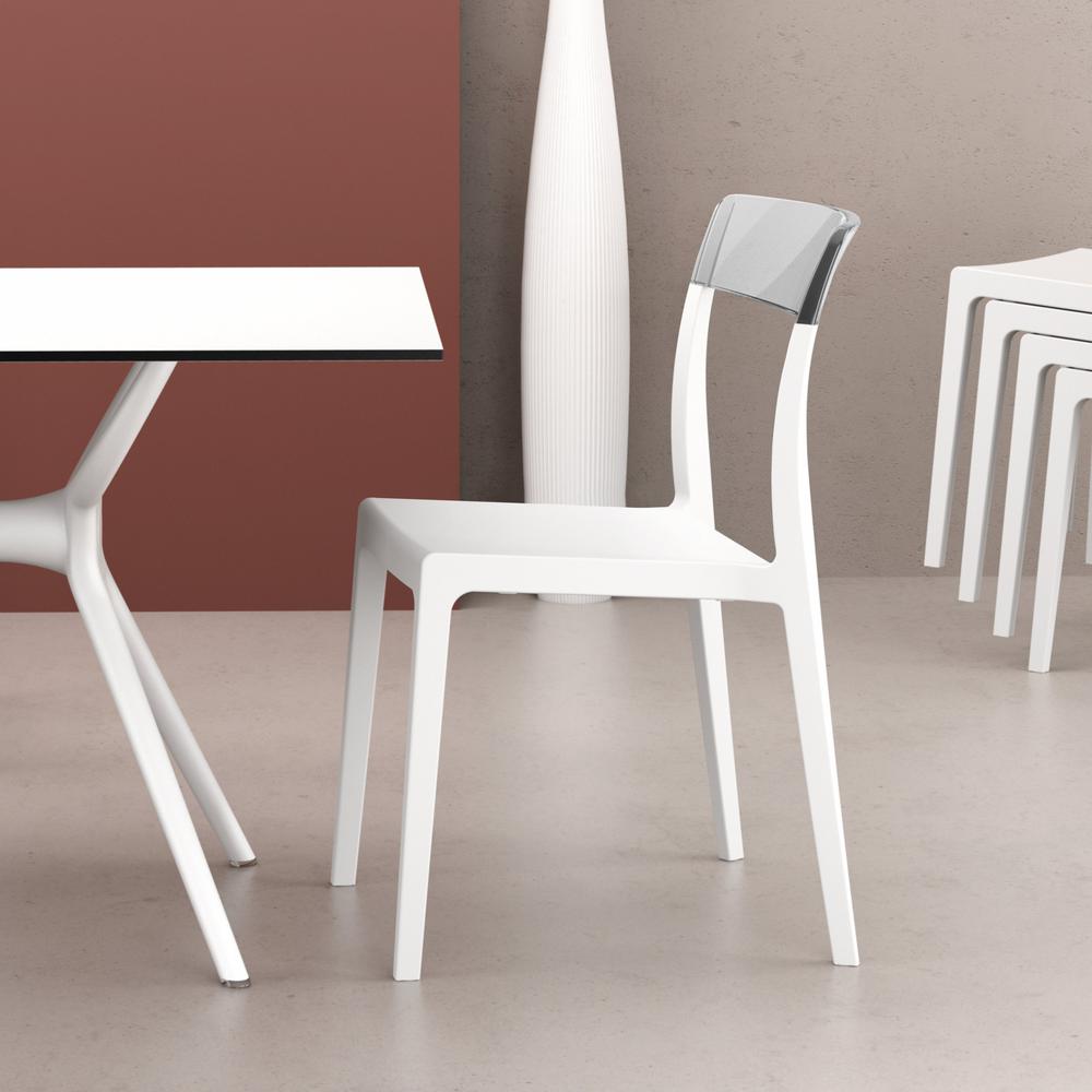 Flash Dining Chair White Transparent Clear, Set of 2