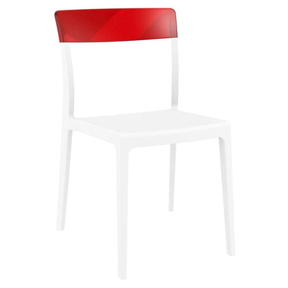 Flash Dining Chair White Transparent Red, Set of 2