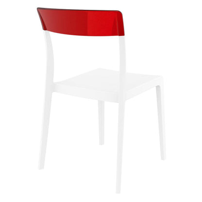 Flash Dining Chair White Transparent Red, Set of 2
