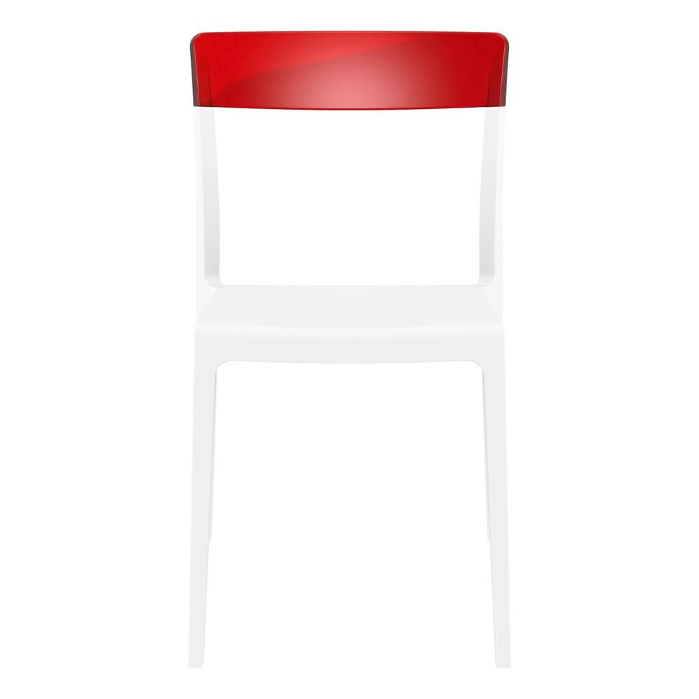 Flash Dining Chair White Transparent Red, Set of 2