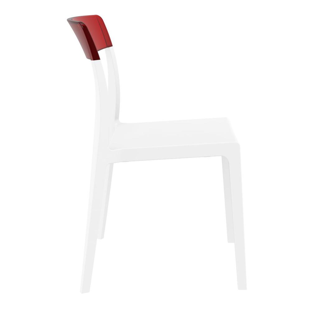 Flash Dining Chair White Transparent Red, Set of 2