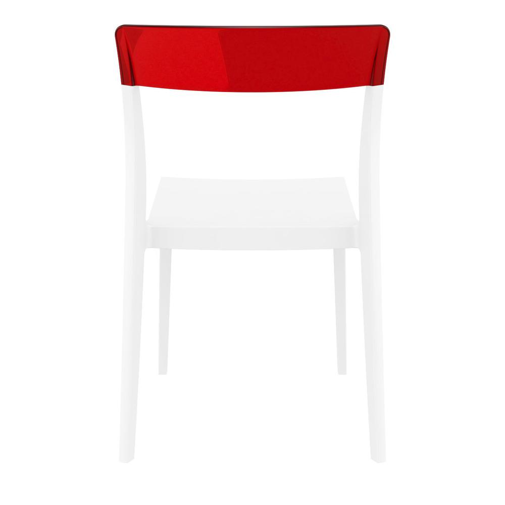 Flash Dining Chair White Transparent Red, Set of 2