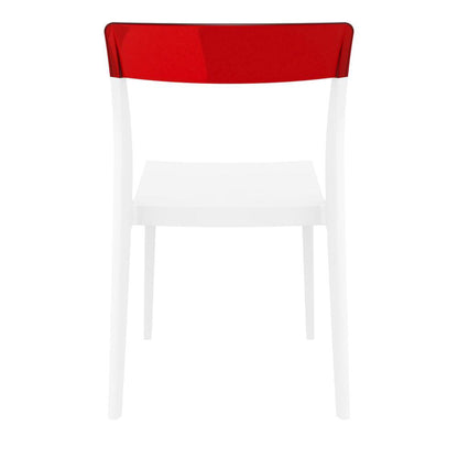 Flash Dining Chair White Transparent Red, Set of 2