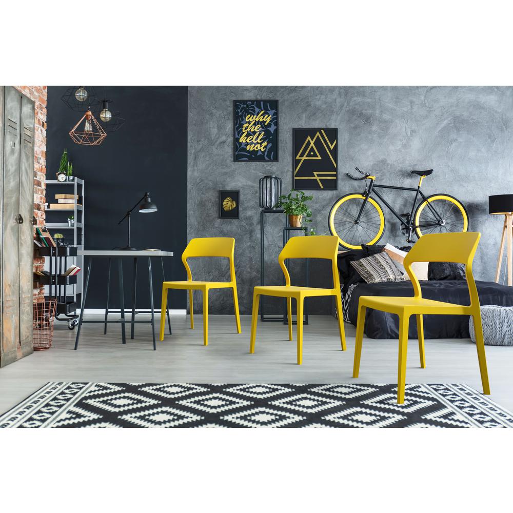 Snow Dining Chair Yellow, Set of 2