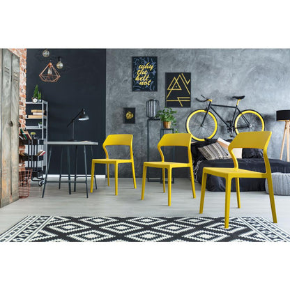 Snow Dining Chair Yellow, Set of 2
