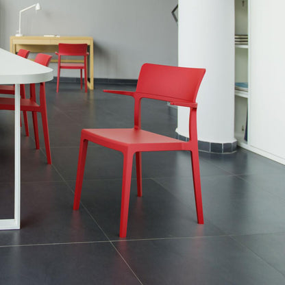 Plus Arm Chair Red, Set of 2