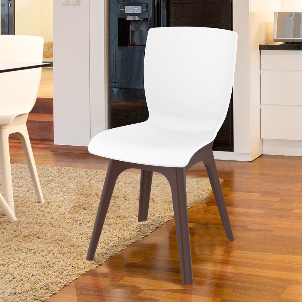 Mio PP Modern Chair Brown White, Set of 2
