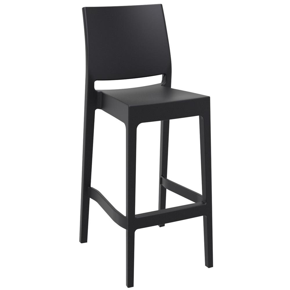 Maya Resin Bar Stool Black, Set of 2