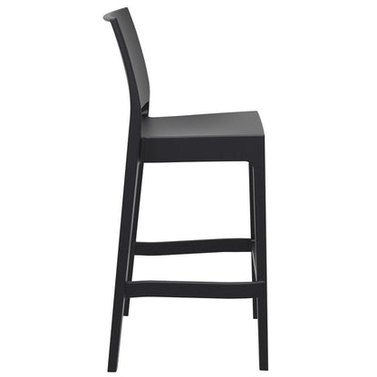 Maya Resin Bar Stool Black, Set of 2