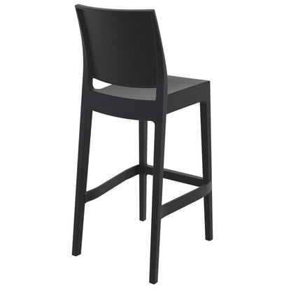 Maya Resin Bar Stool Black, Set of 2