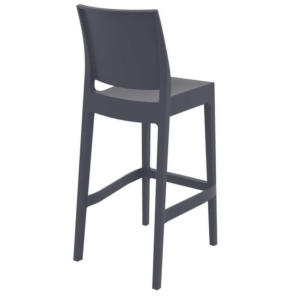 Maya Resin Bar Stool Dark Gray, Set of 2