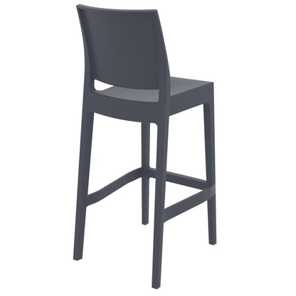 Maya Resin Bar Stool Dark Gray, Set of 2