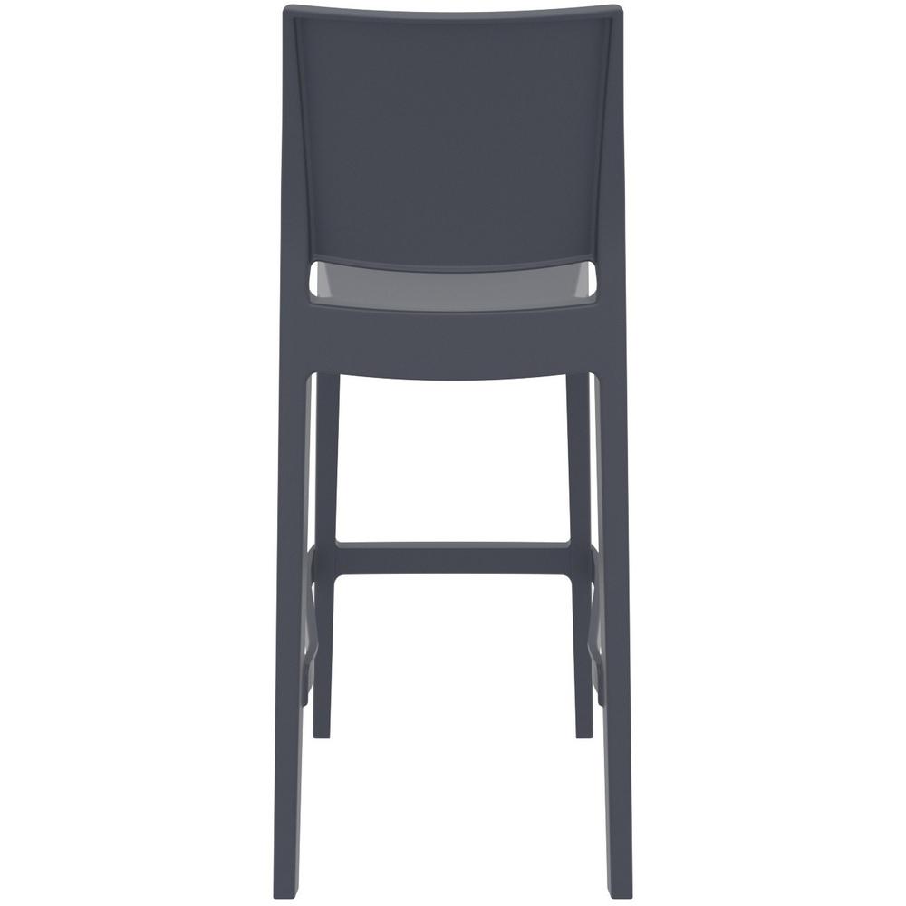 Maya Resin Bar Stool Dark Gray, Set of 2