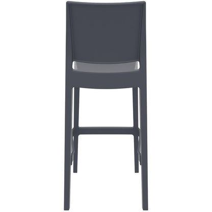 Maya Resin Bar Stool Dark Gray, Set of 2