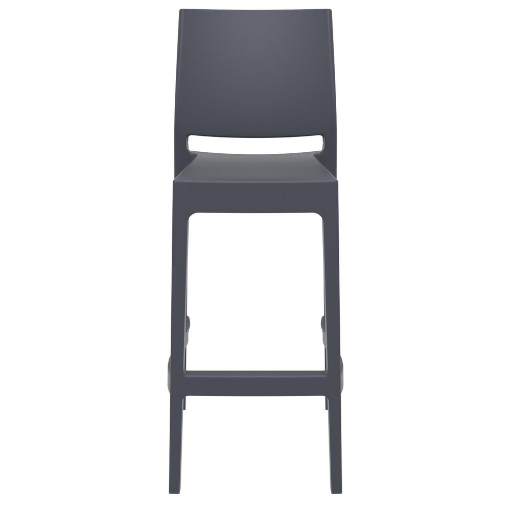 Maya Resin Bar Stool Dark Gray, Set of 2