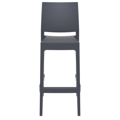 Maya Resin Bar Stool Dark Gray, Set of 2