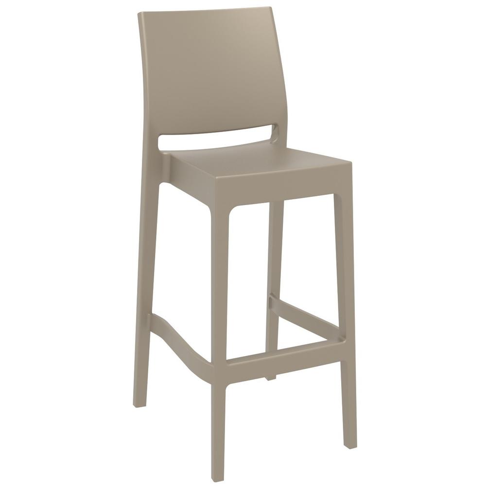 Maya Resin Bar Stool Taupe, Set of 2