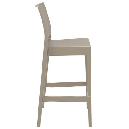 Maya Resin Bar Stool Taupe, Set of 2
