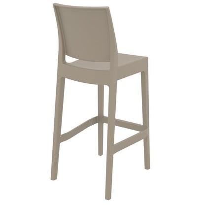 Maya Resin Bar Stool Taupe, Set of 2