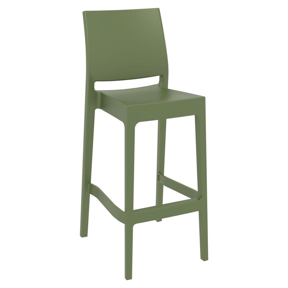 Maya Resin Bar Stool Olive Green, Set of 2