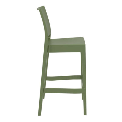 Maya Resin Bar Stool Olive Green, Set of 2