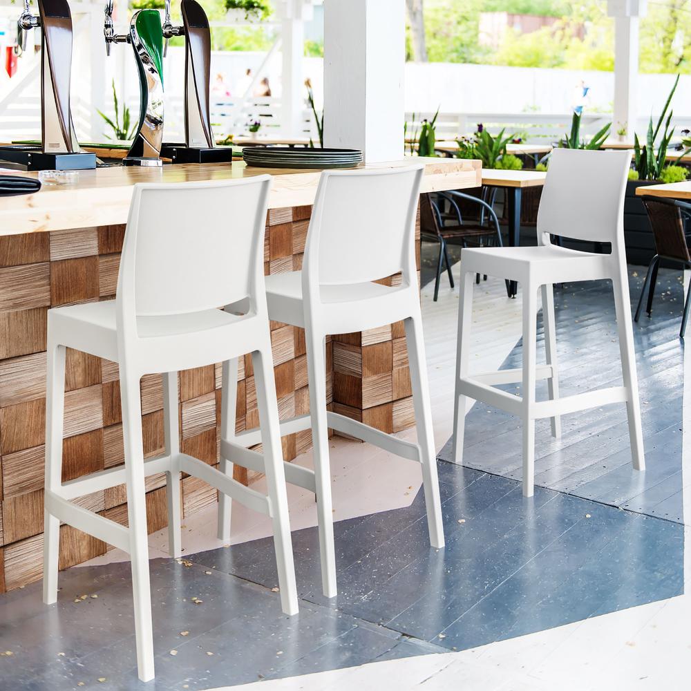 Maya Resin Bar Stool White, Set of 2