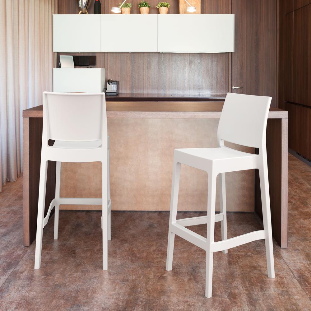 Maya Resin Bar Stool White, Set of 2