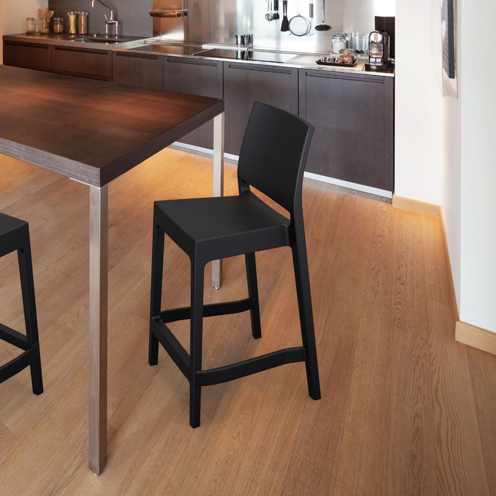 Maya Resin Counter Stool Black, Set of 2