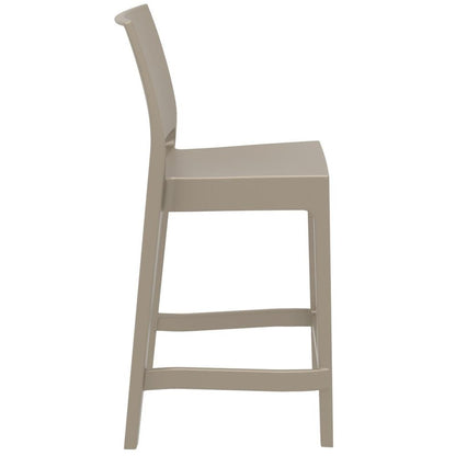 Maya Resin Counter Stool Taupe, Set of 2