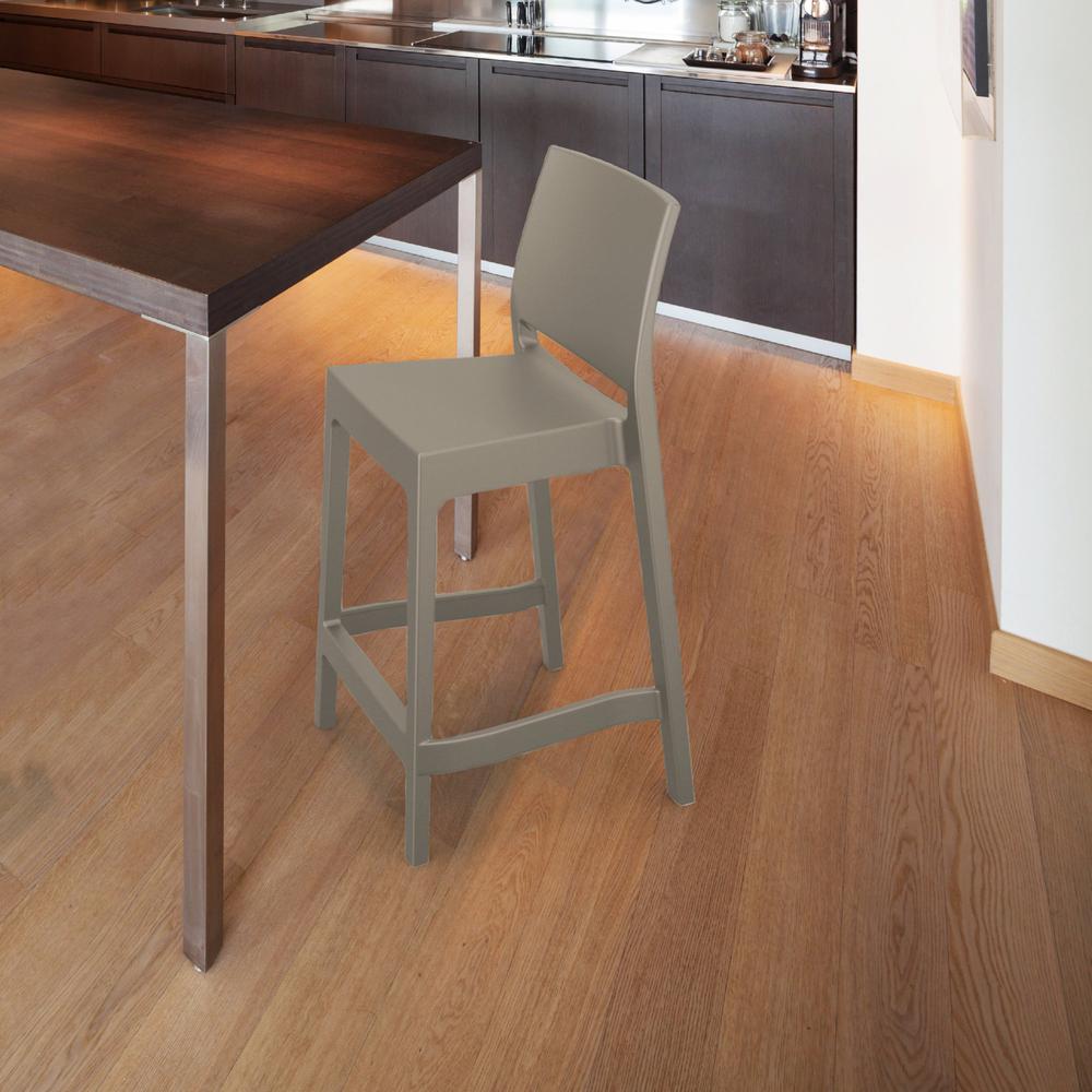 Maya Resin Counter Stool Taupe, Set of 2