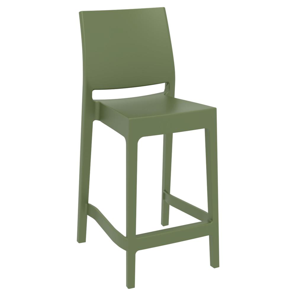 Maya Resin Counter Stool Olive Green, Set of 2