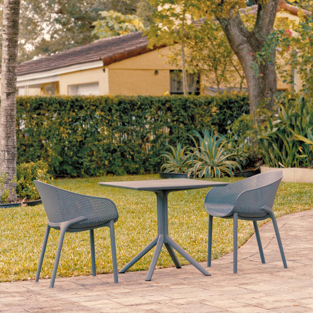 Sky Outdoor Bistro Set 3 Piece Dark Gray