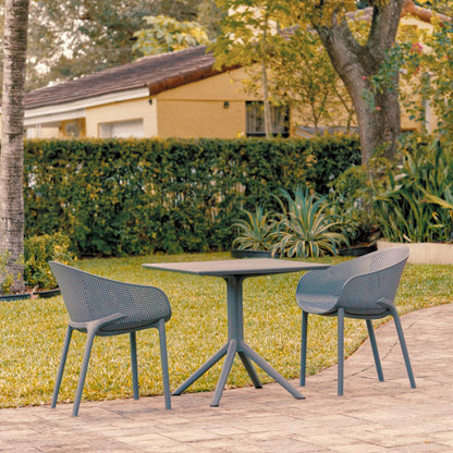 Sky Outdoor Bistro Set 3 Piece Dark Gray