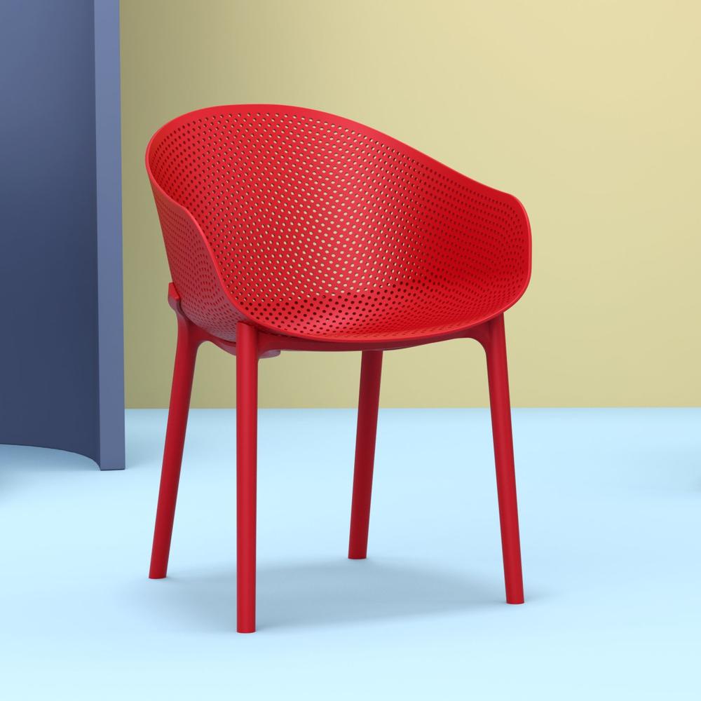 Sky Outdoor Dining Chair Red, set of 2