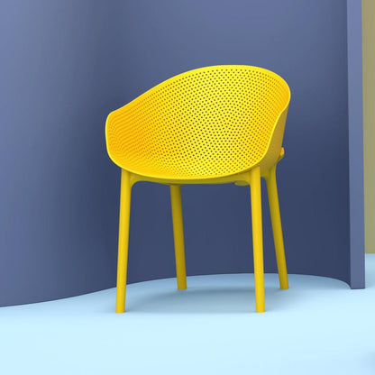 Outdoor Dining Chair, Set of 2, Yellow, Belen Kox