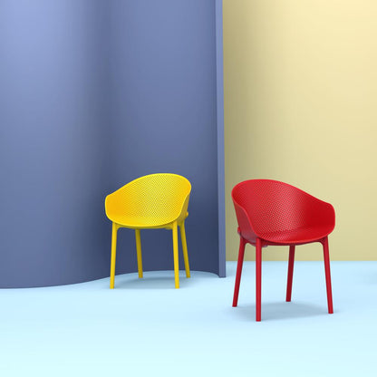 Outdoor Dining Chair, Set of 2, Yellow, Belen Kox