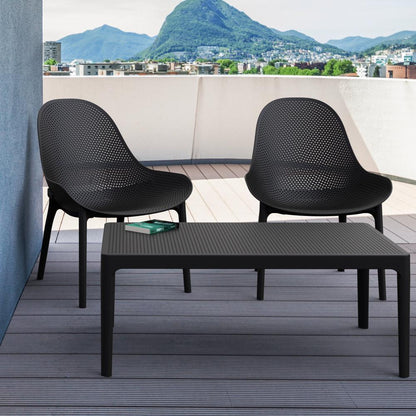 Sky Lounge Set 3 Piece Black