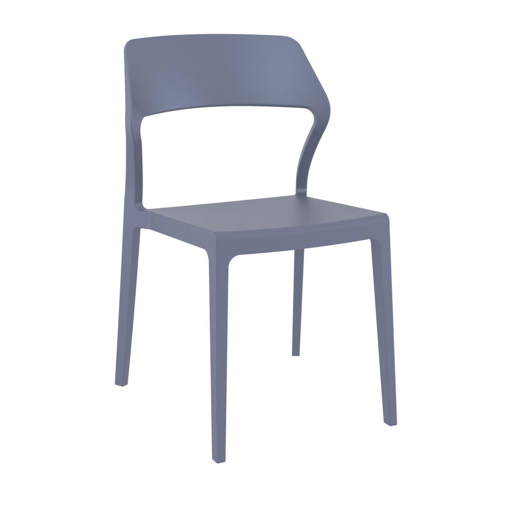 Snow Patio Dining Set with 2 Chairs Dark Gray
