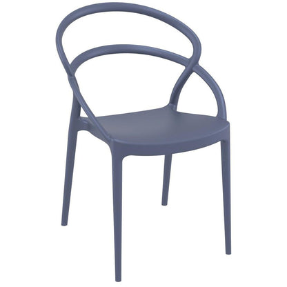 Pia Patio Dining Set with 2 Chairs Dark Gray