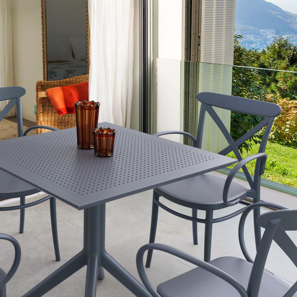 Sky Square Table 31 inch Dark Gray