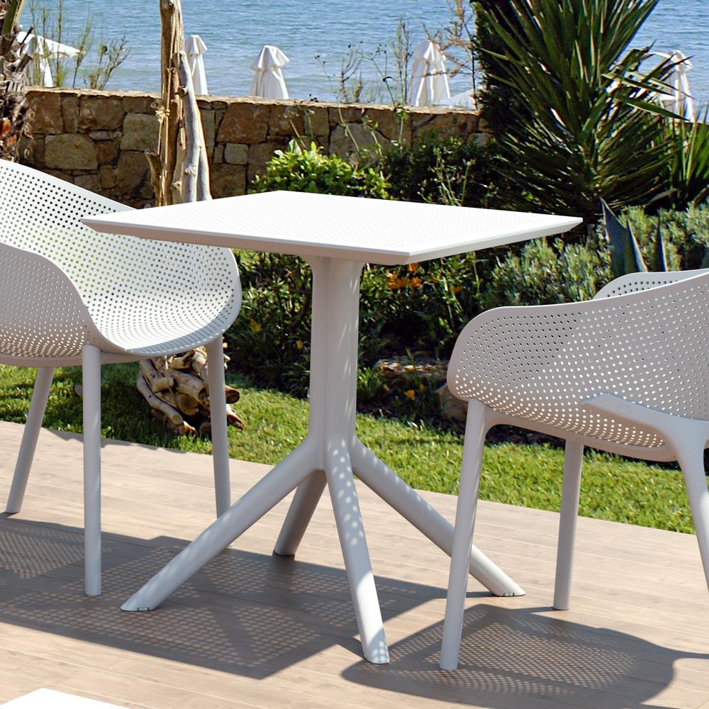 Sky Square Table 27 inch White