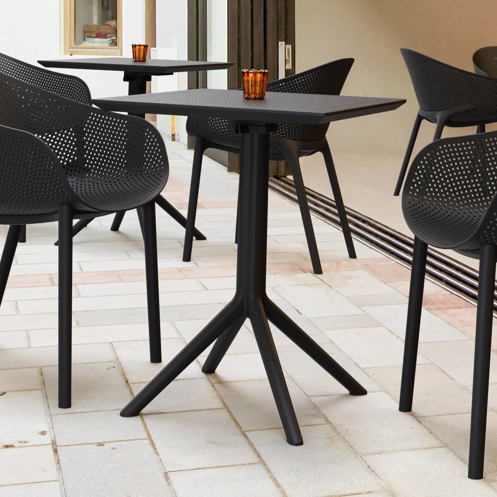 Sky Square Folding Table 24 inch Black
